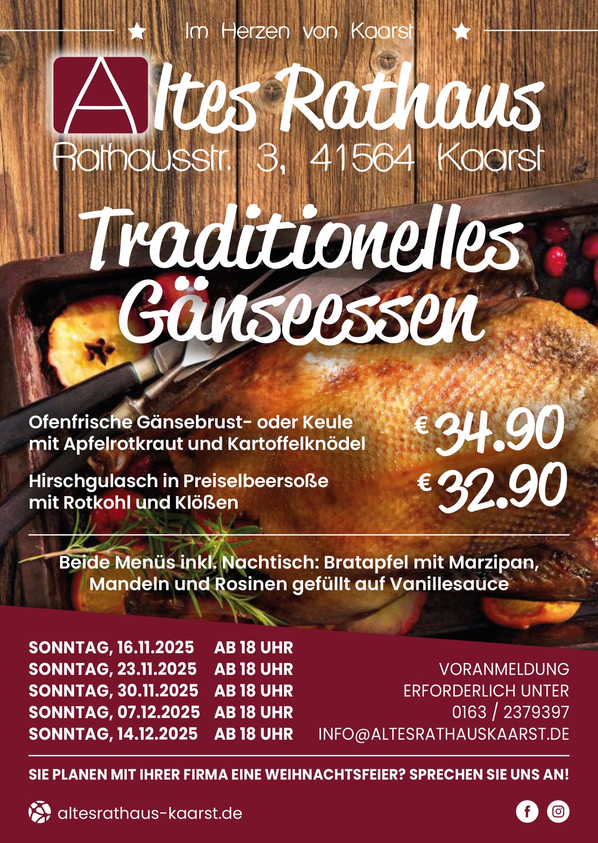 Traditionelles Gänseessen