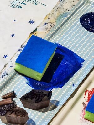 Blaudruckwerkstatt im Herbst
