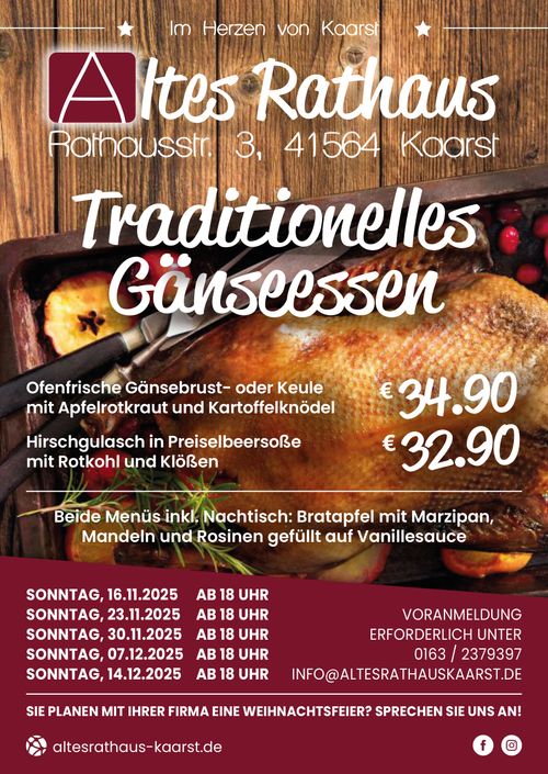 Traditionelles Gänseessen